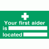 Click here for more details of the Your first aider is/located.