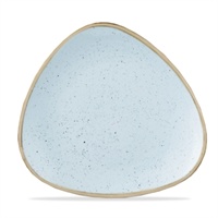 Click for a bigger picture.Stonecast Duck Egg Blue Triangle Plate 10.5"