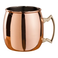 Click for a bigger picture.Copper Plated Moscow Mule Mug 500ml (Brass Handle)