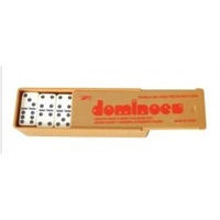 Click for a bigger picture.DOMINOES - DOUBLE 6 IVORY WITH SPINNERS