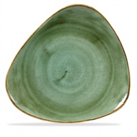 Click for a bigger picture.Stonecast Samphire Green Triangle Plate 10.5"