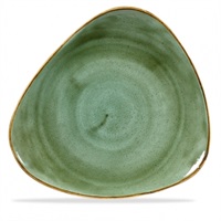 Click for a bigger picture.Stonecast Samphire Green Triangle Plate 9"