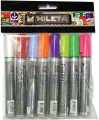 Click for a bigger picture.Waterbased signwriter pens. Pack of 8. Mixed colours