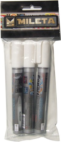 Click for a bigger picture.Waterbased signwriter pens. Pack of 3. White.