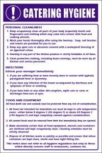 Click for a bigger picture.Catering hygiene notice.