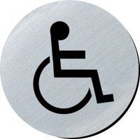 Click for a bigger picture.Disabled symbol. 75mm disc silver finish