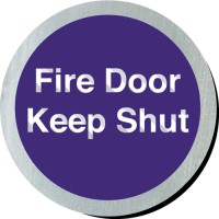 Click for a bigger picture.Fire door keep shut. 75mm disc silver finish