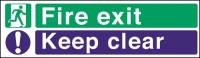 Click for a bigger picture.Fire exit keep clear. 2 colour.