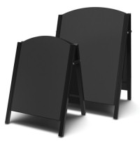 Click for a bigger picture.Small black steel premier chalk A-Board.