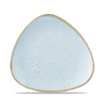 Click for a bigger picture.Stonecast Duck Egg Blue Triangle Plate 7.75"