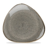 Click for a bigger picture.Stonecast Peppercorn Grey Triangle Plate 10.5"
