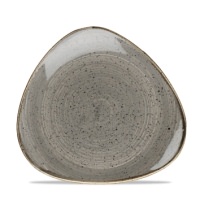 Click for a bigger picture.Stonecast Peppercorn Grey Triangle Plate 7.75"