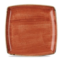 Click for a bigger picture.Stonecast Spiced Orange Deep Square Plate 10.5"