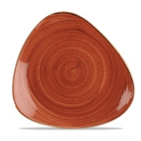 Click for a bigger picture.Stonecast Spiced Orange Triangle Plate 10.5"