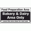Click here for more details of the Food prep area. Bakery and dairy area only.