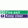Click here for more details of the Fire exit keep clear. 2 colour.