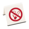 Click here for more details of the No smoking symbol. table notice. red/white. pkt 10.