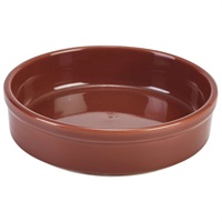 Click for a bigger picture.Genware Porcelain Terracotta Round Dish 13cm/ 5"