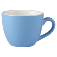 Click for a bigger picture.Genware Porcelain Blue Bowl Shaped Cup 9cl/ 3oz