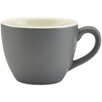 Click for a bigger picture.Genware Porcelain Matt Grey Bowl Shaped Cup 9cl/ 3oz