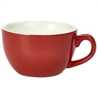 Click for a bigger picture.Genware Porcelain Red Bowl Shaped Cup 17.5cl/6oz