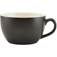 Click for a bigger picture.Genware Porcelain Matt Black Bowl Shaped Cup 25cl/ 8.75oz