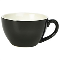 Click for a bigger picture.Genware Porcelain Black Bowl Shaped Cup 34cl/ 12oz