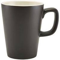 Click for a bigger picture.Genware Porcelain Matt Black Latte Mug 34cl/ 12oz