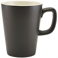 Click for a bigger picture.Genware Porcelain Matt Black Latte Mug 34cl/12oz