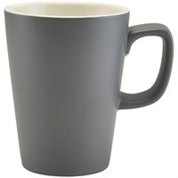 Click for a bigger picture.Genware Porcelain Matt Grey Latte Mug 34cl/ 12oz