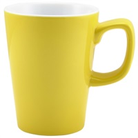Click for a bigger picture.Genware Porcelain Yellow Latte Mug 34cl/ 12oz