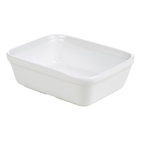 Click for a bigger picture.Genware Porcelain Rectangular Pie Dish 15.5x11.5cm/ 6 x 4.5"