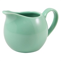 Click for a bigger picture.Genware Porcelain Green Jug 14cl/ 5oz