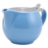 Click for a bigger picture.GenWare Porcelain Blue Teapot with St/ St Lid & Infuser 50cl/ 17.6oz