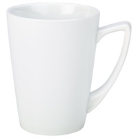 Click for a bigger picture.Genware Porcelain Angled Handled Mug 35cl/ 12.25oz