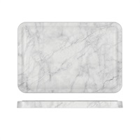 Click for a bigger picture.White Marble Agra Melamine Tray 34 x 23cm