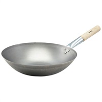 Click for a bigger picture.Black Iron Wok Flat Base 14"/35.6cm
