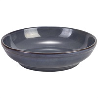 Click for a bigger picture.Rustic Stoneware Blue Coupe Bowl 23cm