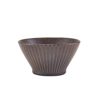 Click for a bigger picture.Terra Porcelain Black Fluted Conical Bowl 11.5cm