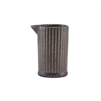 Click for a bigger picture.Terra Porcelain Black Fluted Jug 10cl/3.5oz