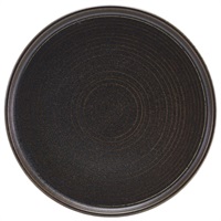 Click for a bigger picture.Terra Porcelain Black Low Presentation Plate 25cm
