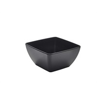 Click for a bigger picture.GenWare Melamine Black Curved Square Bowl 19cm