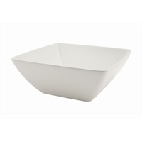 Click for a bigger picture.GenWare Melamine White Curved Square Bowl 26.2cm
