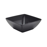 Click for a bigger picture.GenWare Melamine Black Curved Square Bowl 26.2cm