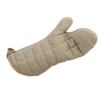 Click for a bigger picture.Flame Retardant 17" Tan Oven Mitt (Pair)