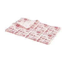 Click for a bigger picture.Greaseproof Paper Red Steak House Design 25 x 35cm