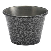 Click for a bigger picture.2.5oz Stainless Steel Ramekin Hammered Silver