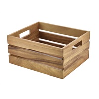 Click for a bigger picture.Genware Acacia Wood Box/Riser GN 1/2