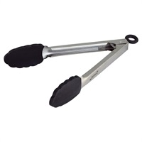 Click for a bigger picture.St/St Locking Tongs with Silicone Tip 23cm/ 9"