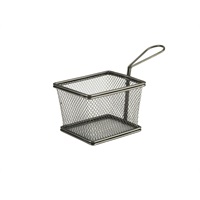 Click for a bigger picture.Black Serving Fry Basket Rectangular 12.5 x 10 x 8.5cm